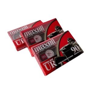 3 Pack - Maxell UR90 Audio Cassette Tapes - 90 Minutes - Blank Sealed